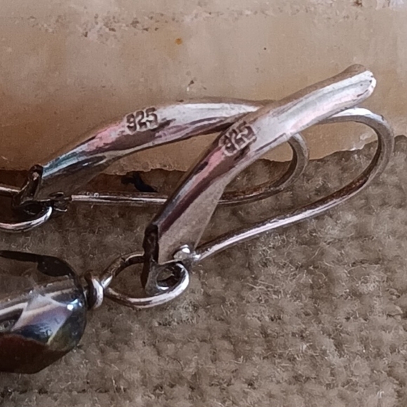 925 Sterling Silver Turquoise Dangle Earrings - Picture 3 of 9